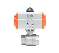 EIVVCIAO Valvola a Sfera pneumatica a Due Pezzi con Piattaforma Alta Valvola a Sfera pneumatica in Acciaio Inossidabile DN15-DN50 Q614F-16P Cilindro a Doppio Effetto(2")