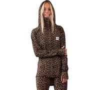 Eivy - Maglia termica - Icecold Hood Top Leopard per Donne in Materiale Riciclato - Taglia XS - Marrone