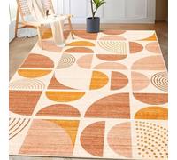 EIWAXU Tappeto Boho, lavabile, per camera da letto, ingresso, soggiorno, comodino, antiscivolo, morbido, moderno, astratto, bohémien, arancione 50X80cm/20x31in