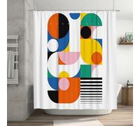 EIWAXU Tenda da doccia con motivi geometrici, decorazione moderna per il bagno, design floreale, tessuto resistente, impermeabile, tenda decorativa 210x160cm/83x63in(PxA)