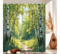 EIWAXU Tenda da doccia con motivo a sentiero illuminato dal sole, con 12 ganci, decorazione per il bagno, set di tende da doccia per il bagno 90x183cm/35x72in(PxA)