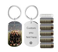 Eiwoty 10 ~ 50pcs Custom Keychain con il testo dell'immagine Foto personalizzata KeyChain su misura per la raccolta e la commemorazione, UV-argento-aa, Small