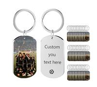Eiwoty 10 ~ 50pcs Custom Keychain con il testo dell'immagine Foto personalizzata KeyChain su misura per la raccolta e la commemorazione, UV-argento-aa, Small