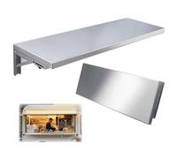 EIYAVVIDV 24" 48" Concession Folding Shelf Stainless Steel Fold Down Table Wall Mount Floating Desk Kitchen/Food Truck/Laundry/shower Drop Leaf Table(80x20cm/32x8in)