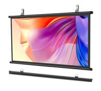 EIYAVVIDV Indoor Outdoor Projector Screen 30/40/50/60/72in Pull Down Projection Screen Manual Roll Up Movie Screen For Home Theater Office Game(50in(16:9))