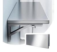 EIYAVVIDV Stainless Steel Wall Mounted Folding Table Laundry Floating Shelf Kitchen Fold Down Table Hanging Computer Desk Invisible Workbench For Study Bathroom Balcony(50x30cm/20x12in)