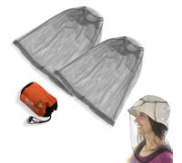 EIYVPRA 2 Pezzi Cappello a Rete Zanzariera, Cappello di Testa a Rete Faciale per Proteggere Gli Amanti Esterni da Moscerino Zanzara Zanzariera e Altre Mosche(Grigio)