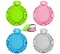 EIYVPRA 4 Pezzi Coperture per Lattine per Animali, Coperchi in Silicone, coperchi per lattine per gatti, 65 mm/75 mm/85 mm, in silicone, coperchio per lattine, Silicone Pet può Coperchio