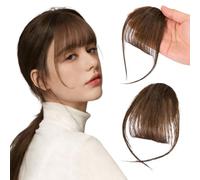EIYVUAL Frangetta Finta, Frangia Sintetica con Frangia Clip, 1 Pezzi Frangia Clip Capelli Veri Natural 3D Frontale, Fringe Hairpiece per Donna per Incontri,Feste e Uso