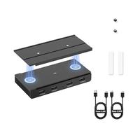 EJAY Hub USB-C magnetico da 10 Gbps, trasferimento dati USB 3.2 Gen2 a 4 porte, include guida scorrevole, viti e cuscinetti adesivi per MacBook e PC, nero