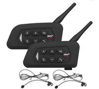 EJEAS V4CPlus Interfono Bluetooth per Arbitro, 4 Persone Impermeabile Auricolare Bluetooth fino a 1500M Sistema di Comunicazione, Cancellazione del Rumore e Radio FM(2pc)