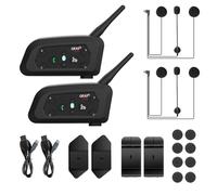 EJEAS V6 Pro 1200M BT citofono del motociclo di Bluetooth citofono del casco della motocicletta Headset con controllo del rumore avanzata per un massimo di 6 piloti sci e l'equitazione (2 Pezzo)
