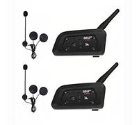 EJEAS V6 Pro 1200M Impermeabile Interfono Moto, Moto Auricolare Bluetooth con Cancellazione del Rumore, Comunicazione Bluetooth per Casco Moto con Fino a 6 Riders (2 Pezzo)