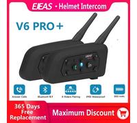 EJEAS V6 PRO + Moto Bluetooth Casco Auricolare Interfono 850mAh MOTO Comunicatore 800m Interfono per 6 Piloti IP65 Impermeabile