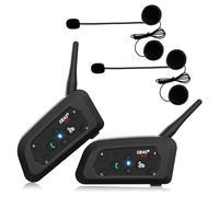 EJEAS V6Pro x2 Interfono Bluetooth per casco moto, Portata di comunicazione interfono 1200m, DSP, Impermeabile, Interfono moto 6 motociclette, Pacco da 2