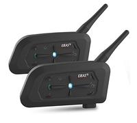 EJEAS V7 Interfono Moto Bluetooth Coppia Auricolare Bluetooth Per Casco fino a 7 Motociclisti, Sistema di Comunicazione Motocicli con Cancellazione del Rumore per Moto/ATV/Moto Da Cross