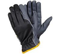 Ejendals Tegera 9100 - Guanto in pelle sintetica, misura 9, colore: nero/grigio/giallo