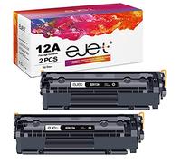 ejet 12A Compatibili per HP 12A Q2612A Cartucce di Toner per Laserjet 1010 1012 1015 1018 1020 1022 1022n 1022nw 3020 3030 3050 3052 3055 M1005 M1319 M1319f (Nero, 2-Pack)