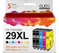 ejet 29 XL Cartucce Compatibile per Epson 29 29XL per Expression Home XP-342 XP-245 XP-255 XP-442 XP-445 XP-235 XP-335 XP-432 XP-435 XP-332 XP-345 XP-247 XP-257 (2 Nero, 1 Ciano, 1 Magenta, 1 Giallo)