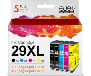 ejet 29 XL Cartucce Compatibile per Epson 29 29XL per Expression Home XP-342 XP-245 XP-255 XP-442 XP-445 XP-235 XP-335 XP-432 XP-435 XP-332 XP-345 XP-247 XP-257 (2 Nero, 1 Ciano, 1 Magenta, 1 Giallo)