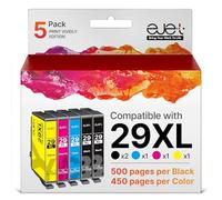 ejet 29 XL Cartuccia d'inchiostro Compatibile per Epson 29 29XL per Epson Expression Home XP-342 XP-245 XP-442 XP-235 XP-335 XP-432 XP-435 XP-332 XP-345 XP-247 XP-445(2Nero, 1Ciano, 1Magenta, 1Giallo)