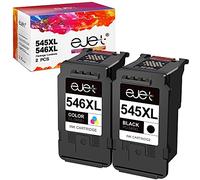 ejet PG-545XL CL-546XL Cartucce d'inchiostro Sostituzione per Canon 545 546 per Pixma MG2550 MG2550S TS3150 MX495 MG3050 MG2950 MG2450 MG3053 MG3051 iP2850 (Nero Tri-Colore, 2-Pack)