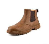 EJIMUQO 2024 Stivali Uomo Scamosciati Alti Neri Tacco Basso Moto Enduro Touring Adventure Imbottiti Stivaletti Pelle Chelsea