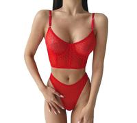 EJIMUQO Intimo Sexydonna Hot Curvy Rosso Lingerie Donna Goth Babydoll Bianco Donna Sposa Top Sexydonna Mutanda Costume Donna Vita Alta Perizoma Lingerie Sexydonna Hot Red
