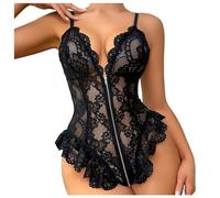 EJIMUQO Reggiseno Balconcino Pizzo Trasparente Lingerie Hot per Donna XS Completo Intimo Donna Hot Aperto Abito Sexydonna Hot Body Rete Donna Manica Lunga Intimo Donna Seducente