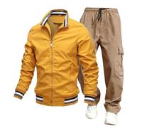 EJIMUQO Tuta Uomo Taglia S Tuta Mimetica con Foglie Tuta Kart Uomo Rossa Tuta Ginnastica Uomo Slim Pantaloncini di Tuta Uomo Tuta Uomo Cotone Leggero Taglie Forti