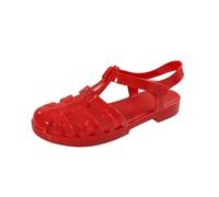 Ejoyiso Sandali da donna estivi, in plastica trasparente scarpe estive tinta unita plastica cristallo gelatina scarpe, Colore: rosso, 39 EU