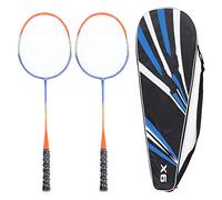 Ejoyous 2 Pezzi Racchette da Badminton, Design del Corpo della Racchetta in Un Pezzo con Impugnatura Antiscivolo e Telaio in Ferroleghe per Giochi All'Aperto in Giardino per