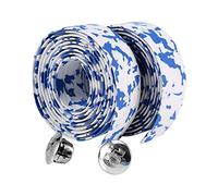 Ejoyous 2Pcs Nastro Manubrio Bici, Morbido Nastro Manico Bici Con 2 Supporti Barra, Nastro Barra Bici Per Ciclismo Da Viaggio e Corsa Su Strada, Blu + Bianco