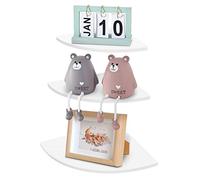 Ejoyous 3 pezzi Mensole Angolari per Muro, Display multifunzione, moderno design bianco, Elegante e pratico, Mensole ad Angolo per Soggiorno Ufficio Bagno, Mensola Bagno