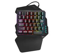 Ejoyous 35 Tasti Tastierino da Gioco a Una Mano, Poggiapolsi | Tastiera a membrana per mano sinistra, presa USB 2.0, luci LED respiratorie, struttura in ABS, per PC