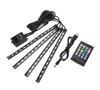 Ejoyous 4Pcs 48 LED Light Strip per Auto, Multicolor Universal LED Light Strip USB con Sensore Musicale e Telecomando Wireless per Uso Domestico