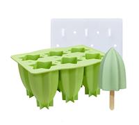 Ejoyous 6 Volte a Stella Frutto Ghiaccio Forma a Spirale Forma del Ghiacciolo a Forma di Silicone con Bacchette Riutilizzabili del Coperchio per Lecca Lecca Al Cioccolato del Gelato (1)