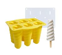 Ejoyous 6 Volte a Stella Frutto Ghiaccio Forma a Spirale Forma del Ghiacciolo a Forma di Silicone con Bacchette Riutilizzabili del Coperchio per Lecca Lecca Al Cioccolato del Gelato (2)