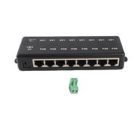 Ejoyous Alimentatore PoE Passivo a 8 Porte, Midspan DC12V-48V | 10 Ethernet 100 Mbps, ingresso massimo 15 A, custodia in plastica, indicatore LED, alimentazione 4 5 7 8 pin, per