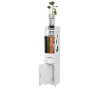 Ejoyous Armadietto Da Terra Mobile Bagno, Mobiletto Portaoggetti da Bagno mobile alto da bagno a pavimento per soggiorno camera da letto corridoio, bianco