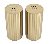 Ejoyous Barattoli per Condimenti Acciaio Inossidabile 304 Contenitori per Condimenti 2 Pezzi 3,5 X 7,9 Cm con Fori Fondo Antiscivolo per Sale Peperoncino in Polvere Dispenser di Zucchero Picnic (GOLD)