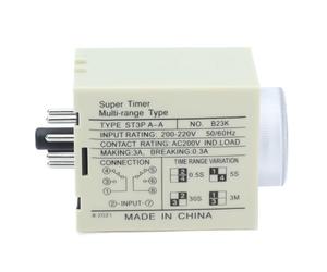 Ejoyous BERM Relè Temporizzato AC220V Ritardo Timer Accensione ST3PA A 8 pin Regolabile da 0,05 S A 3 Minuti Guscio Trasparente 2NO 2NC per Pannelli di Controllo Circuiti Motore e Riparazione