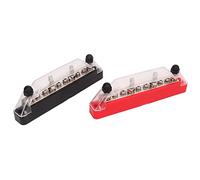 Ejoyous Blocco di Distribuzione dell'alimentazione, Alloggiamento in ABS, Barra Bus A 10 Terminali, capacità di Corrente 150 A, Adatto per Auto e Barche (4 borchie M6, 6 viti M4)