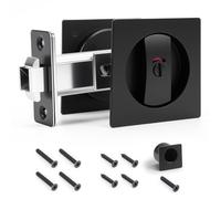 Ejoyous Blocco Hardware della Porta Tascabile con Tiro a Bordo, in Lega di Zinco Rosso Verde Indicazione Latch Porta Tascabile, Montaggio Incasso per la Camera da Bagno Camera da Bagno (BLACK)