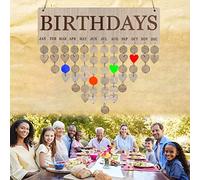 Ejoyous Board di Promemoria del Calendario per il Compleanno in Legno con 100 Tag Organizzatore di Impiccagione per Pareti per il Compleanno per il di Casa Fai -da -te Dono Personalizzabile (JM01066)