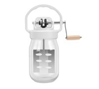 Ejoyous Butter Churner Hand Crank, 1500ml Manual Butter Maker Glass Churn with Composite Wood Handle for Homemade Whipping Cream