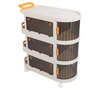 Ejoyous Carrello Multiuso con Rotelle, Carrello Portaoggetti con Rotelle in PP con Maniglia e Pannelli Trasparenti, Grande capacità su più Livelli, Facile Installazione con Ruote per, Bagno, Asilo