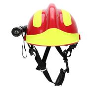 Ejoyous Casco Antincendio Soccorso, Casco per Vigili del Fuoco, Protettivo Antishock Termoresistente con Riflettori, [Brand] con Lampada Frontale Occhiali Foulard per Soccorso