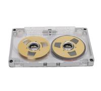 Ejoyous Cassette Vergini, Roll to Roll, Cassetta Audio Vuota, 55 Minuti, Telaio in Lega di Alluminio, Compatta, per Gruppi di Registrazione Musicale (Piastra in oro con cornice in argento)