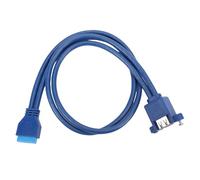 Ejoyous Cavo di Prolunga da 20 Pin a USB 3.0 per Scheda Madre, Cavo di Prolunga in PVC OFC da 20 P a 2xUSB 3.0, Foro per Vite a Doppia Schermatura 5 Mbps per Custodia per Disco Rigido, Stampante,
